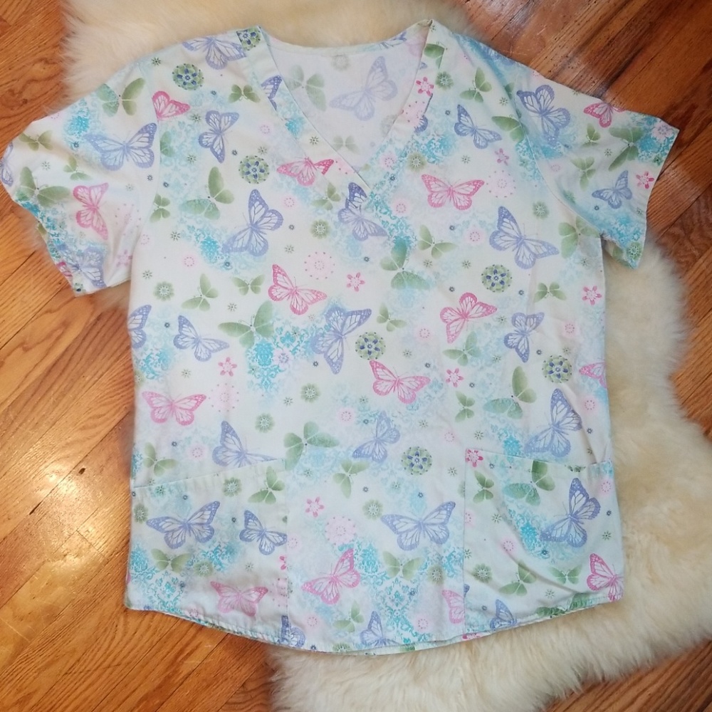 Butterfly Scrub Top